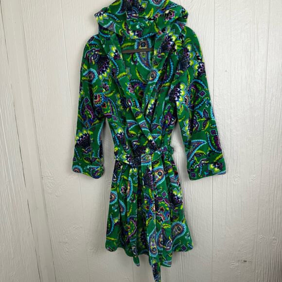 Vera Bradley Green Vibrant Paisley Printed Belted Robe Size Small Medium Color - Picture 6 of 7